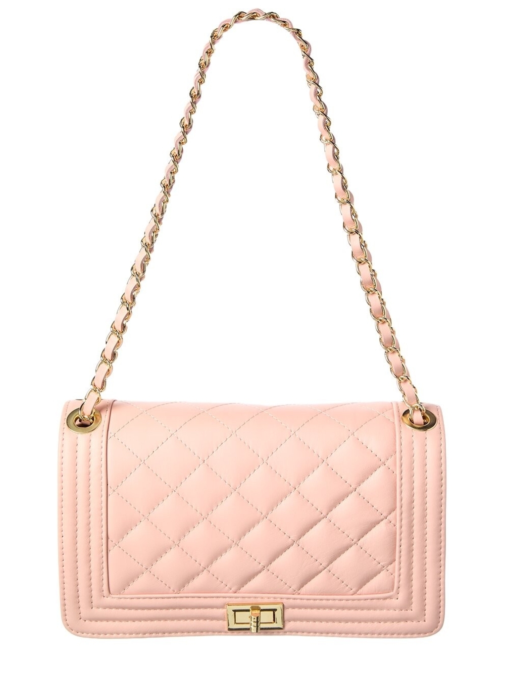 Carmina Leather Pink Chain-Handle Shoulder Bag